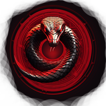 Red coloured Cobra in cyberpunk world.